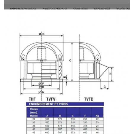Extractor de tejado T36- 230v 2750 m3/h extracción de humos estándar